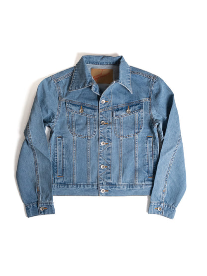 [J5DN-WASH] Cropped rider jacket - Washed Selvedge denim