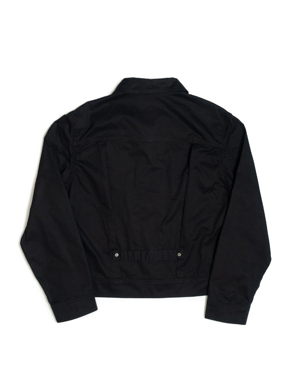 [J1CTN-BLACK] Cotton trucker jacket - แจ๊คเก๊ตคอตตอนทรงครอป