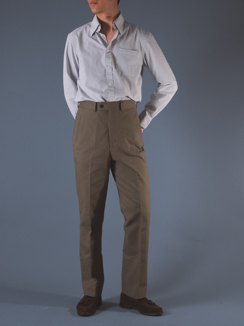 [T13CHINOS] กางเกงชิโนขายาวเอวสูง Classic High Waist Chinos สี "Tobacco"