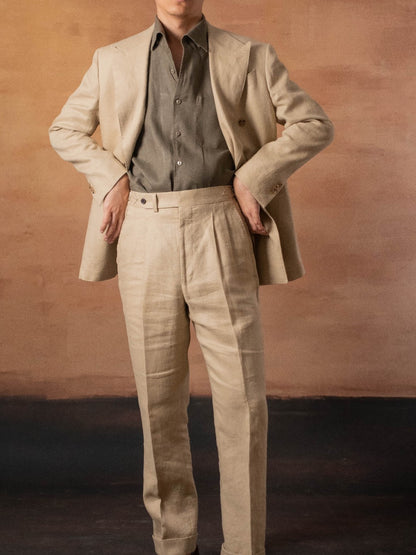 [OPCS-LN-OLIVE] เสื้อเชิ้ตลินิน One Piece Collar Shirt - Classic Shirt