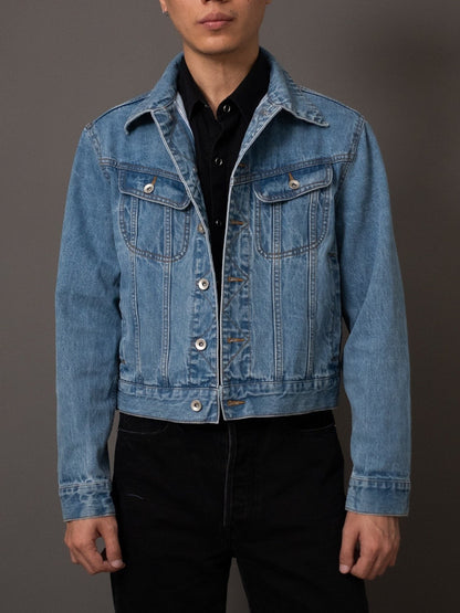 [J5DN-WASH] Cropped rider jacket - Washed Selvedge denim