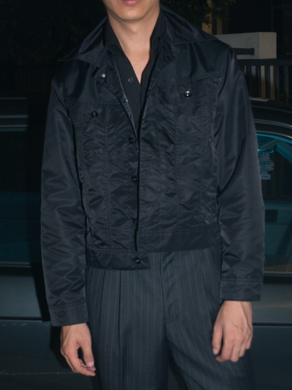[J2WN-BLACK] Nylon windbreaker jacket