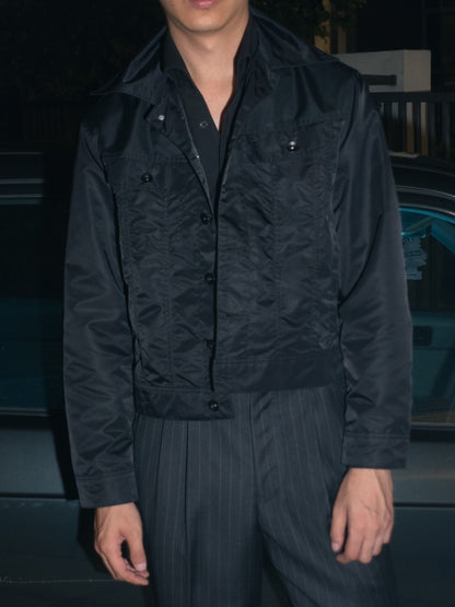 [J2WN-BLACK] Nylon windbreaker jacket