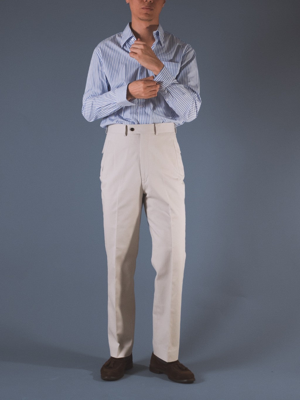 [T13CHINOS] กางเกงชิโนขายาวเอวสูง Classic High Waist Chinos สี "BEIGE"