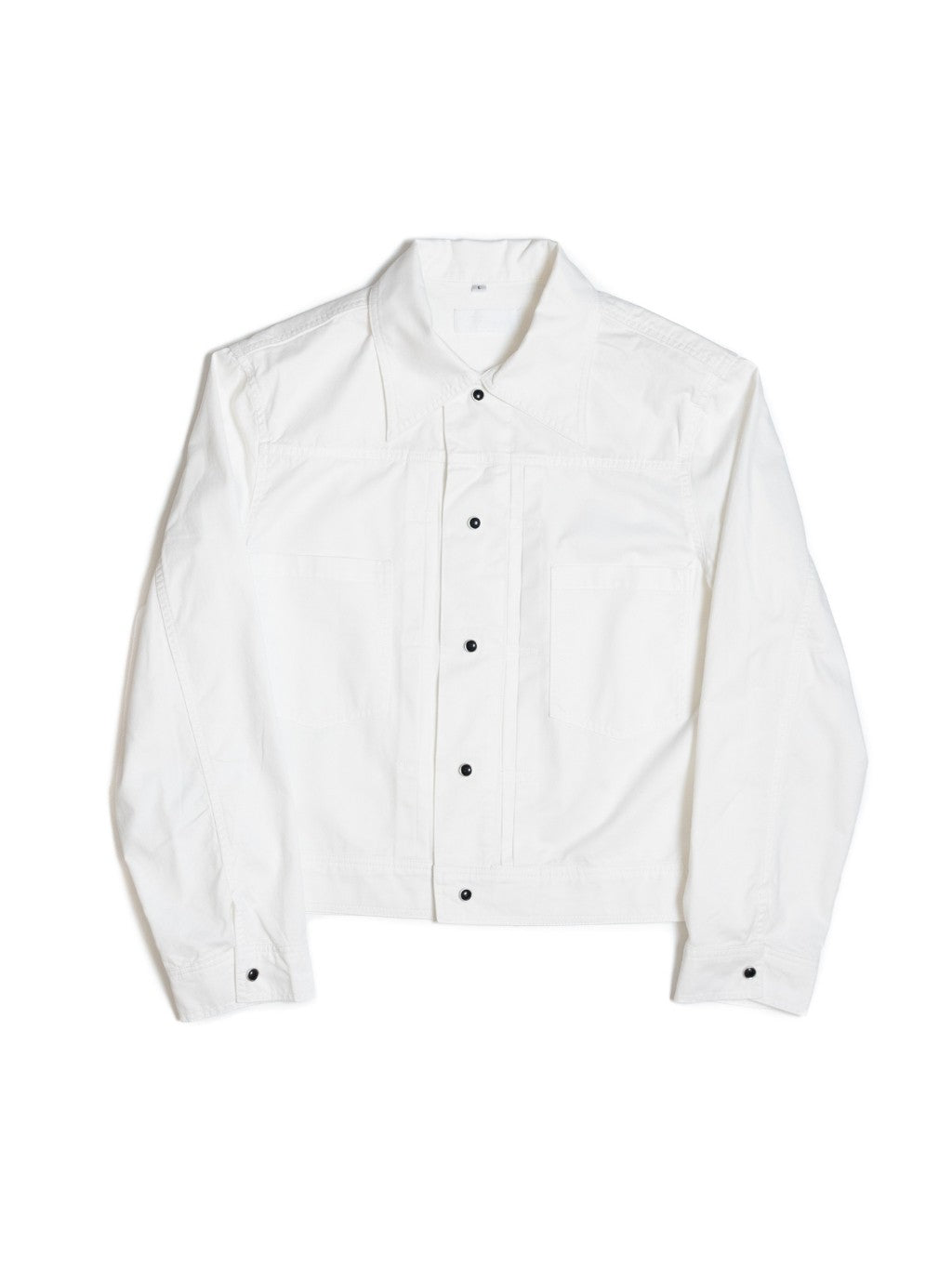[J1CTN-WHITE] Cotton trucker jacket - แจ๊คเก๊ตคอตตอนทรงครอป