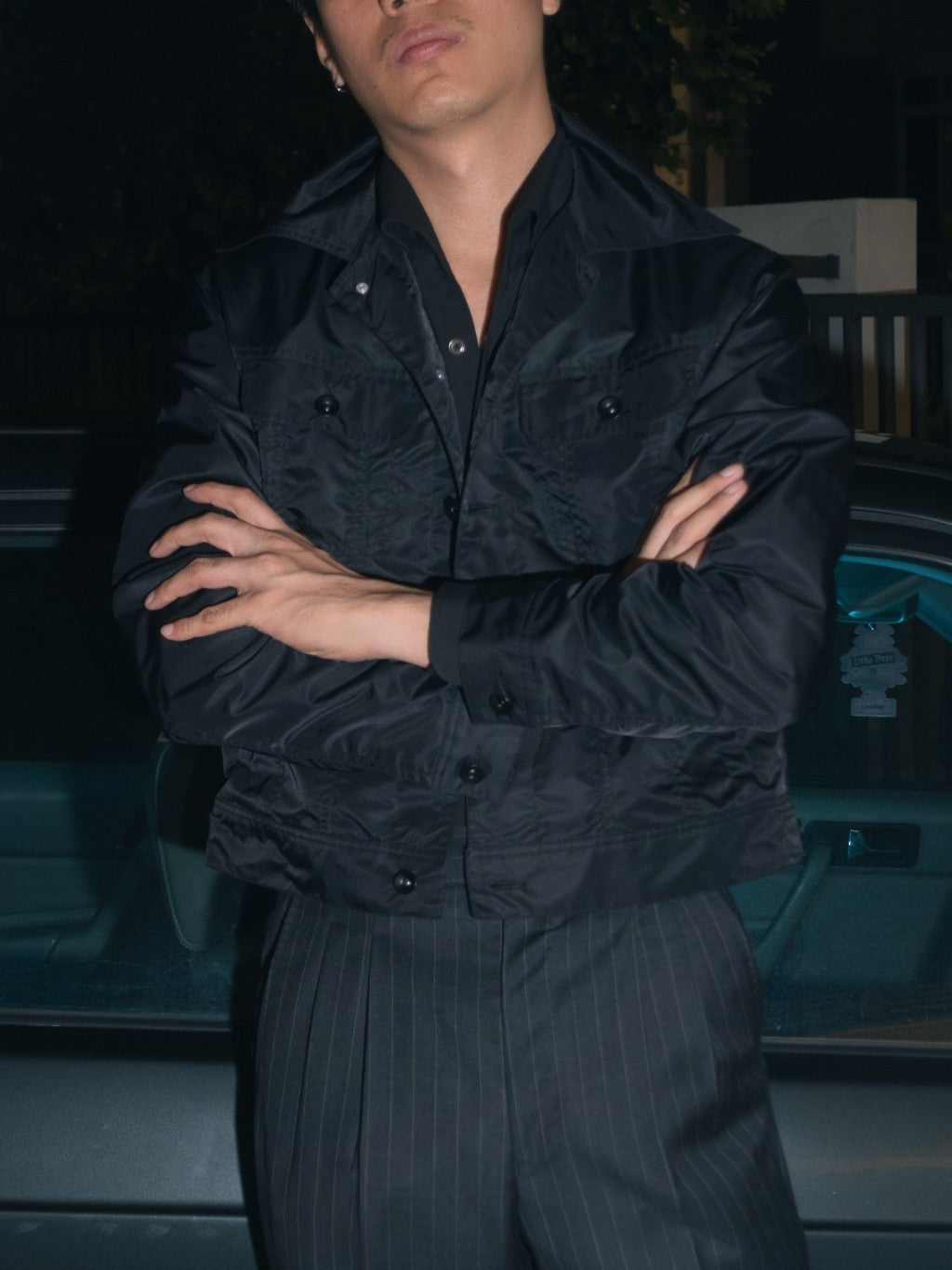 [J2WN-BLACK] Nylon windbreaker jacket