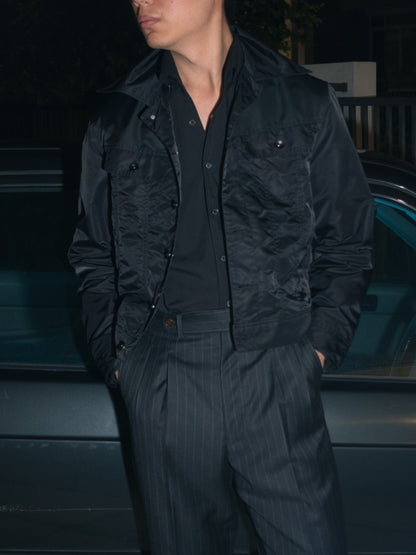 [J2WN-BLACK] Nylon windbreaker jacket
