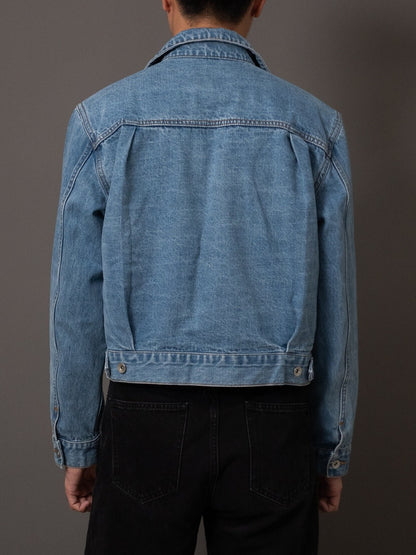 [J5DN-WASH] Cropped rider jacket - Washed Selvedge denim