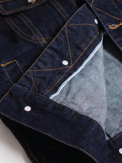 [J5DN-RAW] Cropped rider jacket - Raw Selvedge denim