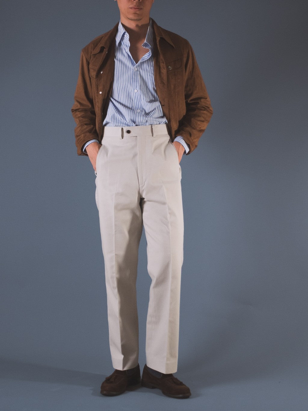 [T13CHINOS] กางเกงชิโนขายาวเอวสูง Classic High Waist Chinos สี "BEIGE"