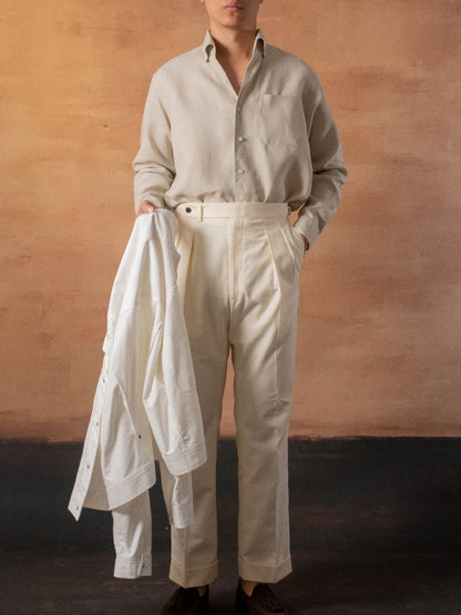 [OPCS-LN-BEIGE] เสื้อเชิ้ตลินิน One Piece Collar Shirt - Classic Shirt