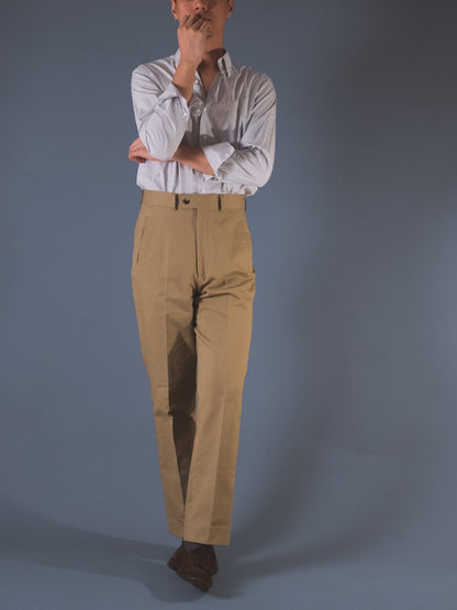 [T13CHINOS] กางเกงชิโนขายาวเอวสูง Classic High Waist Chinos สี "KHAKI"