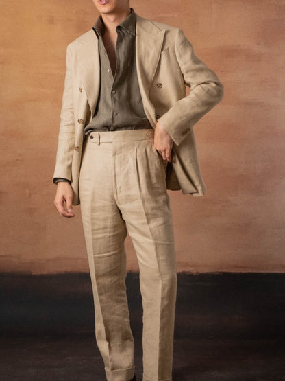 [OPCS-LN-OLIVE] เสื้อเชิ้ตลินิน One Piece Collar Shirt - Classic Shirt