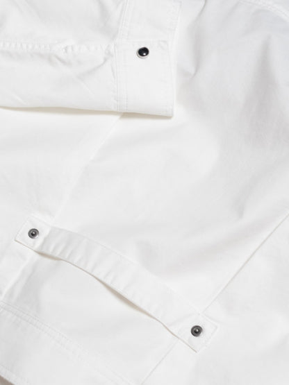 [J1CTN-WHITE] Cotton trucker jacket - แจ๊คเก๊ตคอตตอนทรงครอป