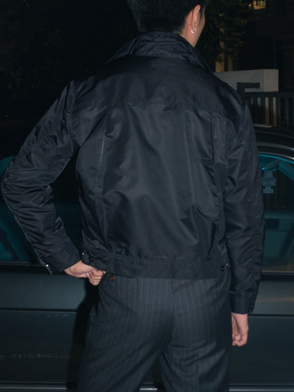 [J2WN-BLACK] Nylon windbreaker jacket