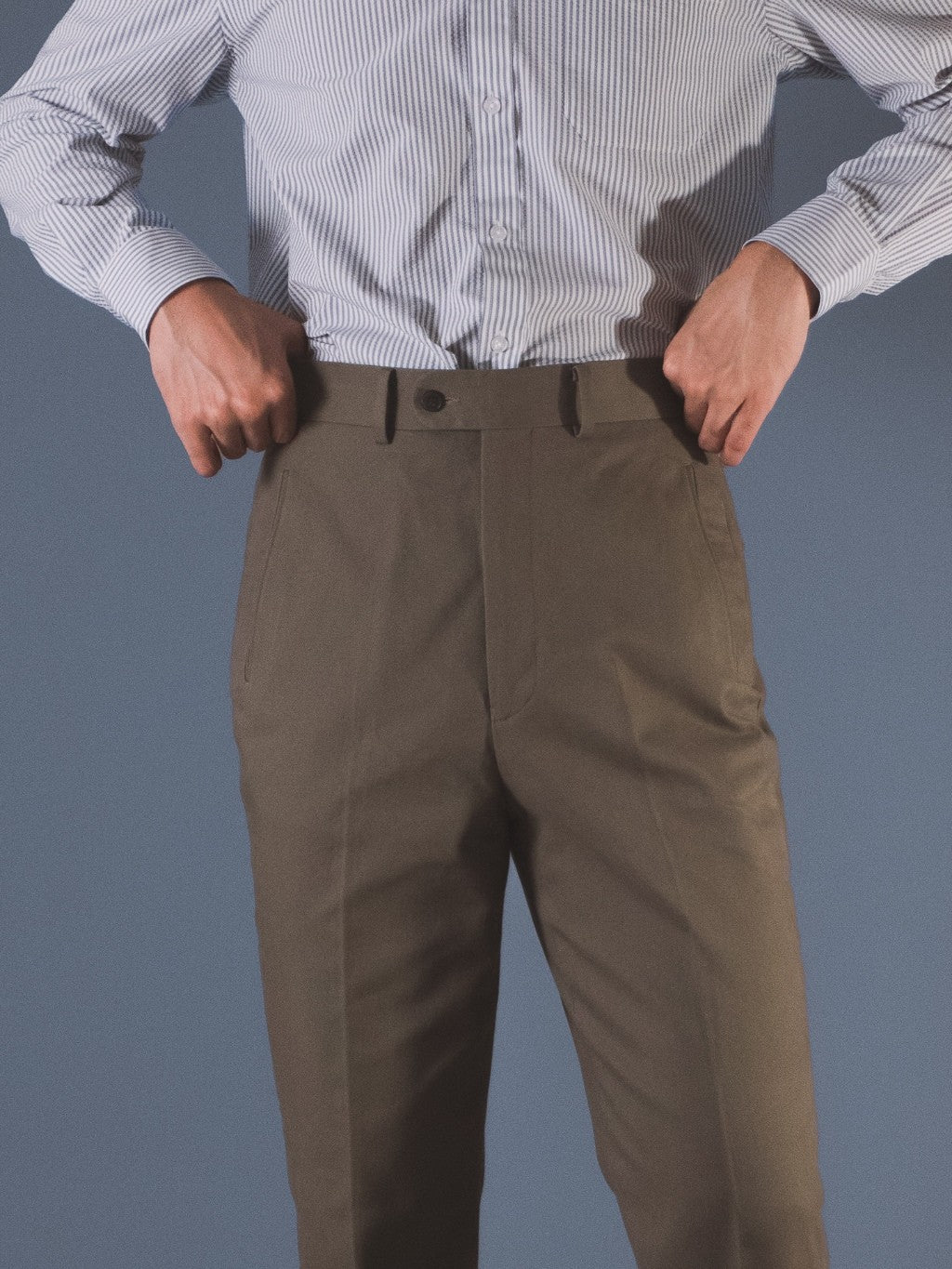 [T13CHINOS] กางเกงชิโนขายาวเอวสูง Classic High Waist Chinos สี "Tobacco"