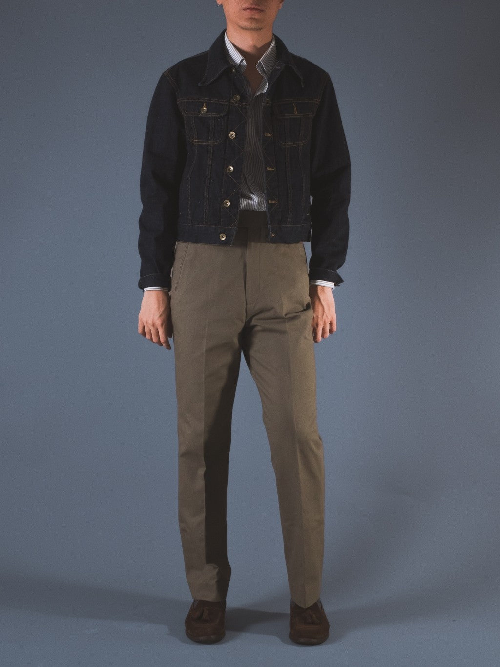[T13CHINOS] กางเกงชิโนขายาวเอวสูง Classic High Waist Chinos สี "Tobacco"