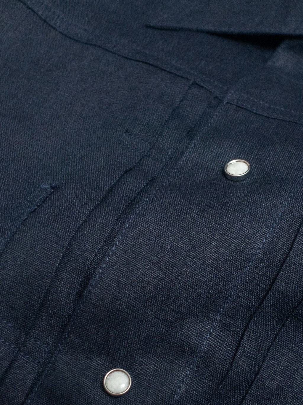 [J1LN-NAVY] Linen trucker jacket - แจ๊คเก๊ตลินินทรงครอป