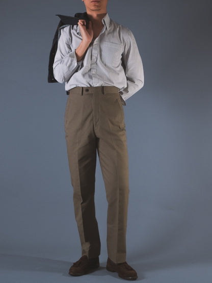 [T13CHINOS] กางเกงชิโนขายาวเอวสูง Classic High Waist Chinos สี "Tobacco"