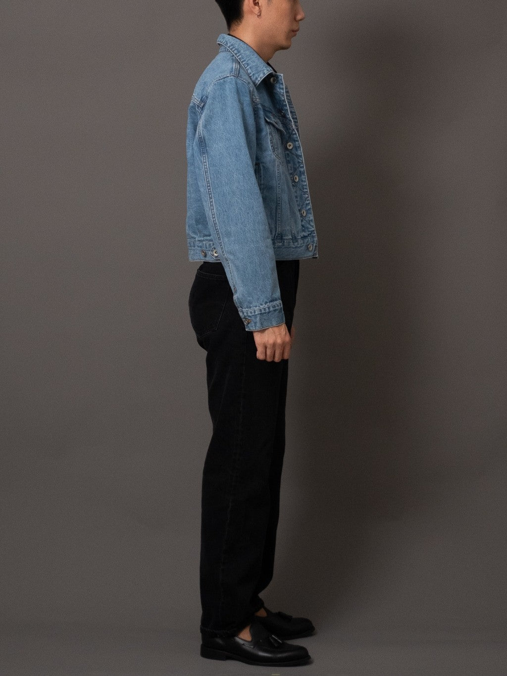 [J5DN-WASH] Cropped rider jacket - Washed Selvedge denim