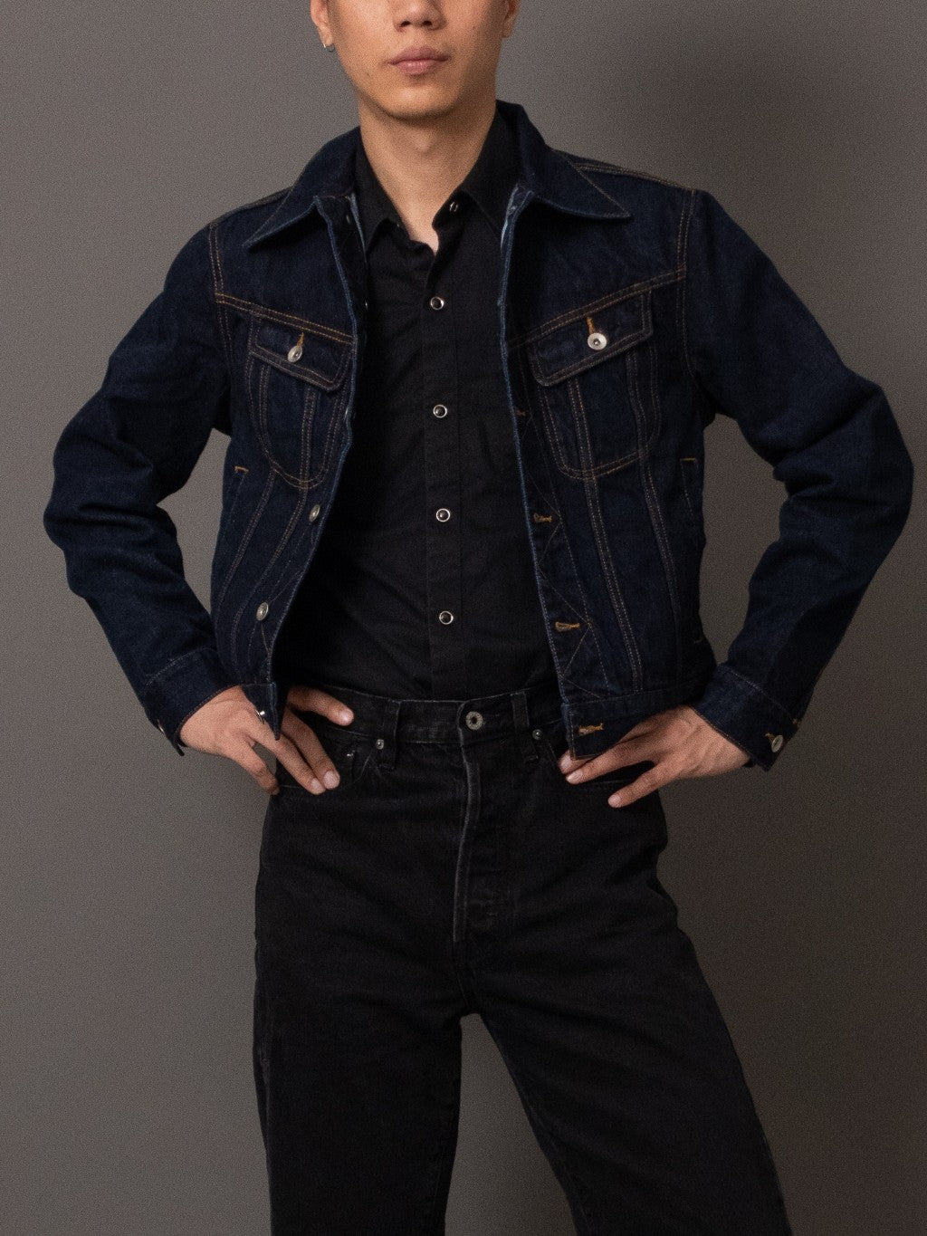 [J5DN-RAW] Cropped rider jacket - Raw Selvedge denim