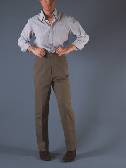 [T13CHINOS] กางเกงชิโนขายาวเอวสูง Classic High Waist Chinos สี "Tobacco"